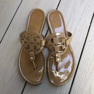 Tory Burch Miller Sandals Sand Patent